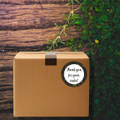 黒と金ゴールドの大理石ありがとう ラウンドシール