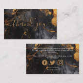 黒と金ゴールドの大理石のお感謝してい客様 エンクロージャーカード (正面/裏面)