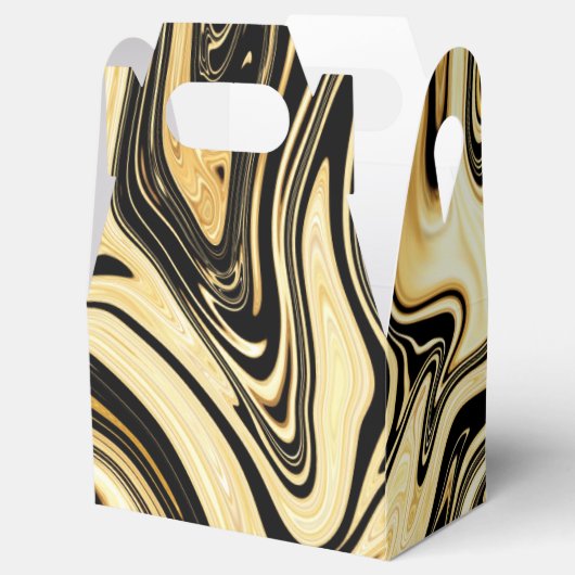 黒と金ゴールドの大理石のお願いボックス フェイバーボックス (オープン)