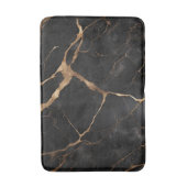 黒と金ゴールドの大理石のテクスチャ バスマット (正面縦)