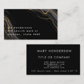 黒と金ゴールドの大理石のパターンラベル 名刺 (正面/裏面)