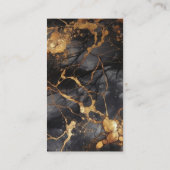 黒と金ゴールドの大理石の効果モダン名刺 名刺 (裏面)