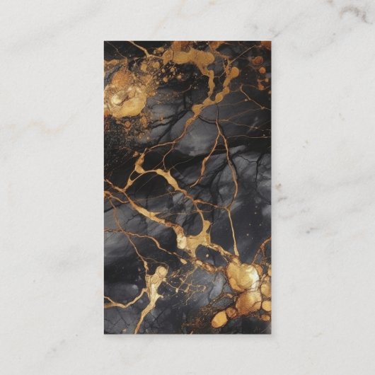 黒と金ゴールドの大理石の効果モダン名刺 名刺 (裏面)