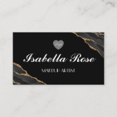 黒と金ゴールドの大理石の名刺 名刺 (正面)