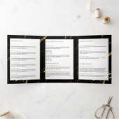 黒と金ゴールドの大理石サロンまたは製品パンフレット 三つ折りカード (内部)