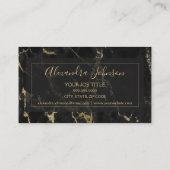 黒と金ゴールドの大理石トレンディーコンサルタント 名刺 (裏面)