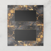 黒と金ゴールドの大理石フレームゲスト名座席表 プレイスカード (外部開封)