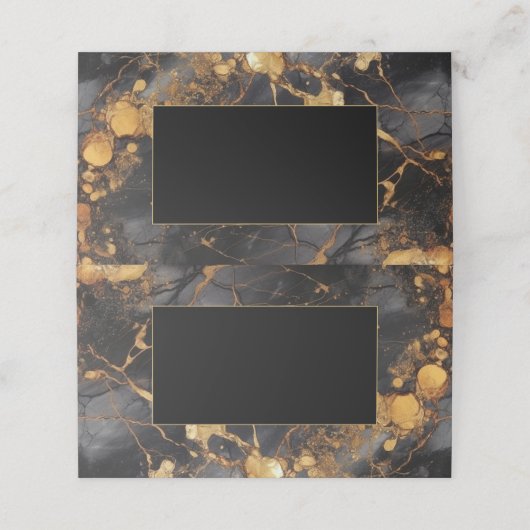 黒と金ゴールドの大理石フレームゲスト名座席表 プレイスカード (外部開封)