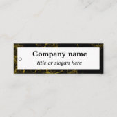 黒と金ゴールドの大理石価格ラベル スキニー名刺 (正面)