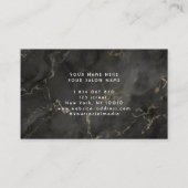 黒と金ゴールドの大理石爪、 ネイル 名刺 (裏面)