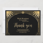 黒と金ゴールドの天キャンドル サンキューカード (正面)