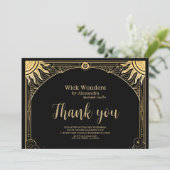 黒と金ゴールドの天キャンドル サンキューカード (スタンド正面)