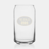 黒と金ゴールドの学校の色のクラス年 ガラス缶 (裏面)