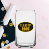 黒と金ゴールドの学校の色のクラス年 ガラス缶