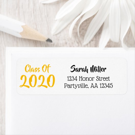 黒と金ゴールドの学校の色クラス年の住所 ラベル (インサイチュ)