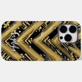 黒と金ゴールドの山パーソナライズされた形の名前 Case-Mate iPhoneケース (裏面 (横))