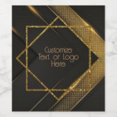 黒と金ゴールドの山形 ワインラベル (シングルラベル)