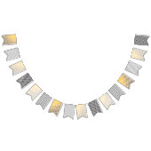 黒と金ゴールドの幾何学的なバナー バンティングフラッグ (全)