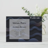 黒と金ゴールドの幾何学的な仮想誕生日パーティー 招待状 (スタンド正面)