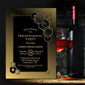 黒と金ゴールドの幾何学的引っ越し祝いパーティーパーティー 招待状