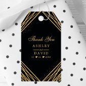 黒と金ゴールドの幾何学的抽象芸術ありがとう ギフトタグ