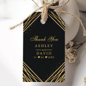 黒と金ゴールドの幾何学的抽象芸術ありがとう ギフトタグ