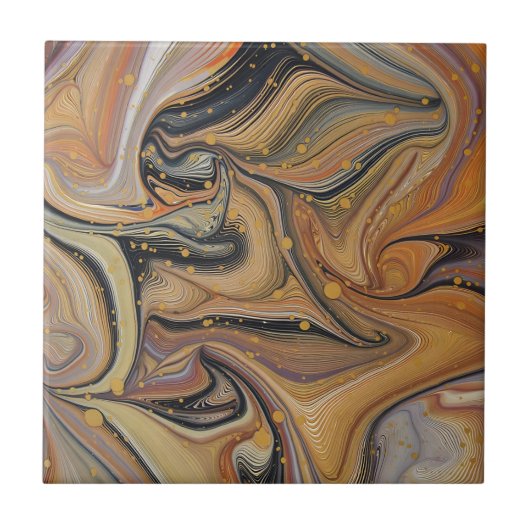 黒と金ゴールドの床セラミックタイル タイル (正面)