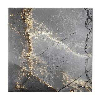 黒と金ゴールドの床タイル深いの色調 タイル