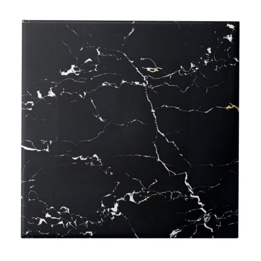 黒と金ゴールドの床タイル タイル (正面)