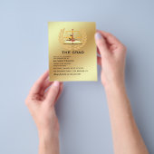 黒と金ゴールドの弁護士の卒業パーティーの写真 チラシ (手)