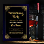 黒と金ゴールドの引っ越し祝いパーティーパーティー 招待状