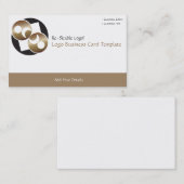 黒と金ゴールドの惑星ムーンロゴ 名刺 (正面/裏面)