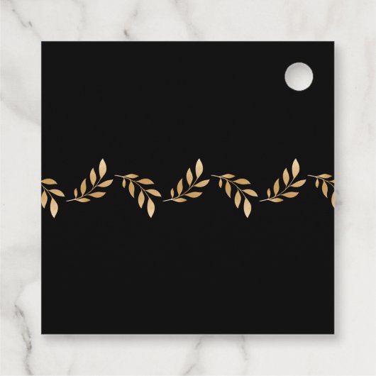 黒と金ゴールドの愛が成長感謝していする フェイバータグ (裏面)