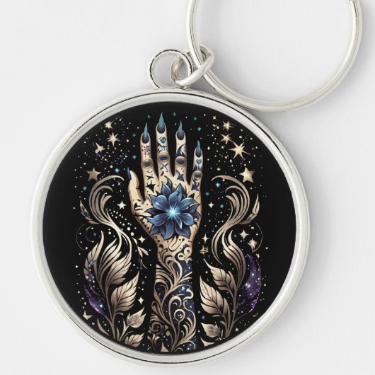 黒と金ゴールドの手入れ キーホルダー (正面)