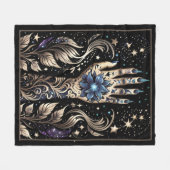 黒と金ゴールドの手入れ フリースブランケット (正面(横))