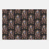 黒と金ゴールドの手入れ ラッピングペーパーシート (正面2)