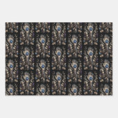 黒と金ゴールドの手入れ ラッピングペーパーシート (正面)