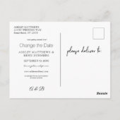 黒と金ゴールドの手書き日付はがきを変更する ポストカード (裏面)