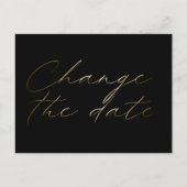 黒と金ゴールドの手書き日付はがきを変更する ポストカード (正面)