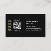 黒と金ゴールドの抽象芸術の背景 名刺 (裏面)