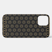 黒と金ゴールドの抽象芸術グラフィックパターン。幾何学的 Case-Mate iPhoneケース (裏面 (横))