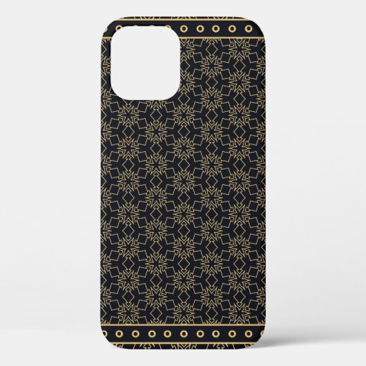 黒と金ゴールドの抽象芸術グラフィックパターン。幾何学的 Case-Mate iPhoneケース (裏面)