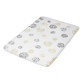 黒と金ゴールドの抽象芸術ドットのパターン バスマット (アングル)