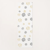 黒と金ゴールドの抽象芸術ドットのパターン ヨガマット (正面)