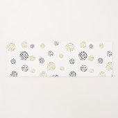 黒と金ゴールドの抽象芸術ドットのパターン ヨガマット (正面(横))