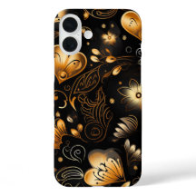 黒と金ゴールドの抽象芸術バレンタイン愛ハート