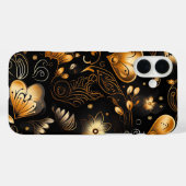 黒と金ゴールドの抽象芸術バレンタイン愛ハート Case-Mate iPhoneケース (裏面 (横))