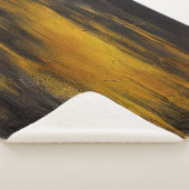 黒と金ゴールドの抽象芸術パターン シェルパブランケット (3/4)