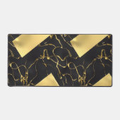 黒と金ゴールドの抽象芸術パターン デスクマット (正面)
