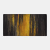 黒と金ゴールドの抽象芸術パターン デスクマット (正面)